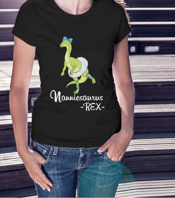 Nanniesaurus Rex Ballet Dancer Dinosaurs T-Shirt