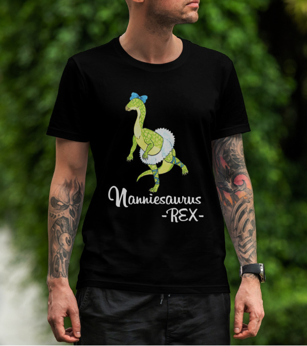Nanniesaurus Rex Ballet Dancer Dinosaurs T-Shirt