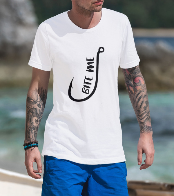 Bite Me Funny Fishing Hook T-Shirt
