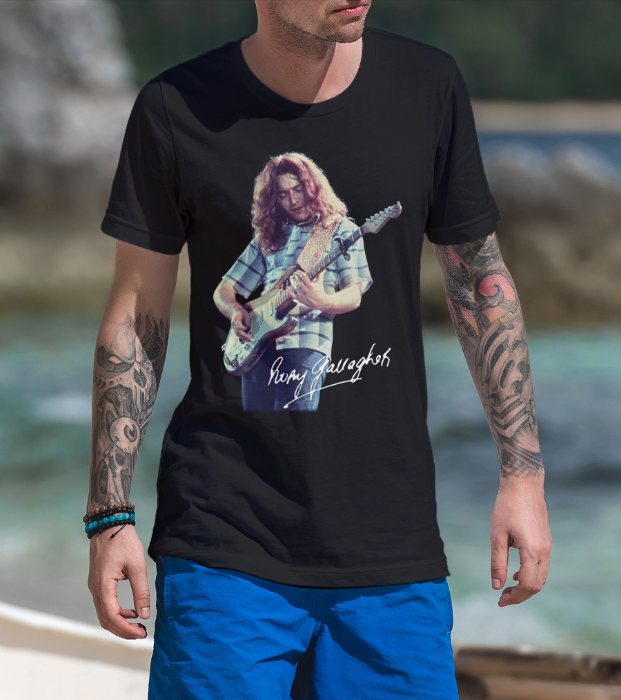 Rory Gallagher Iconic Guitarist With Signature Blues Performance T-Shirt