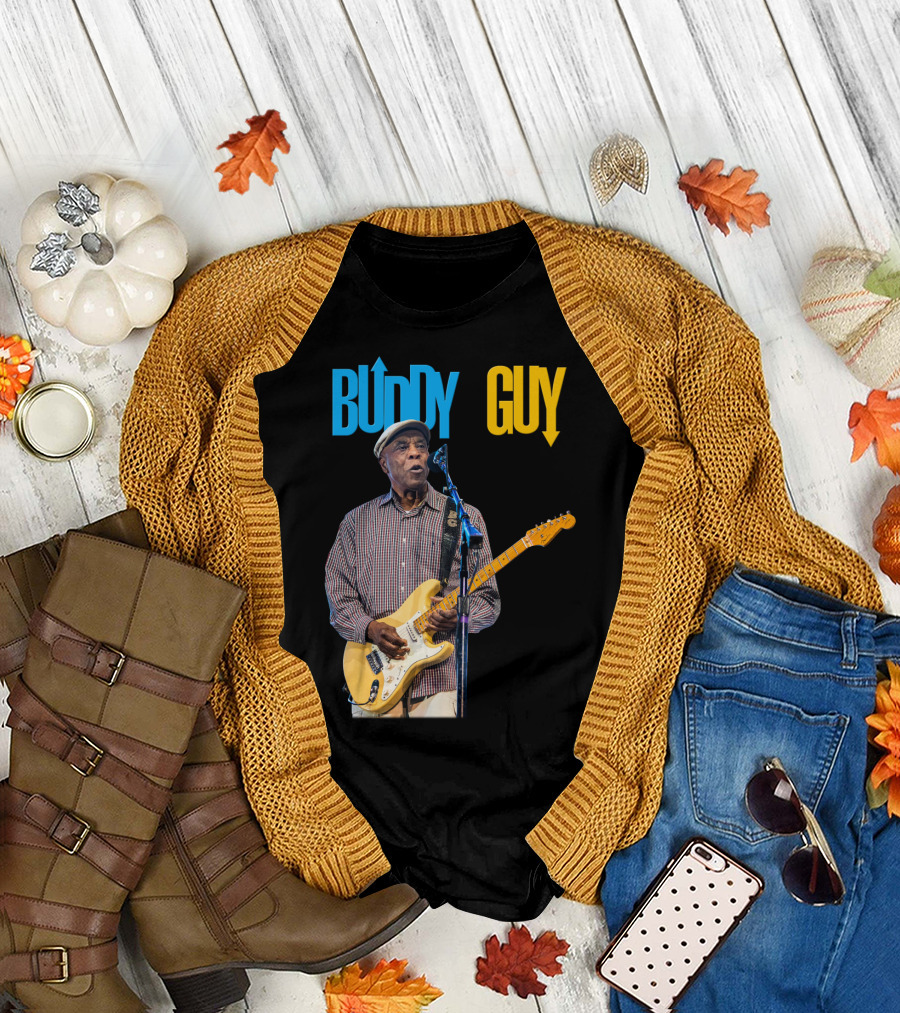 Buddy Guy Electric Blues Performance With Guitar and Microphone T-Shirt