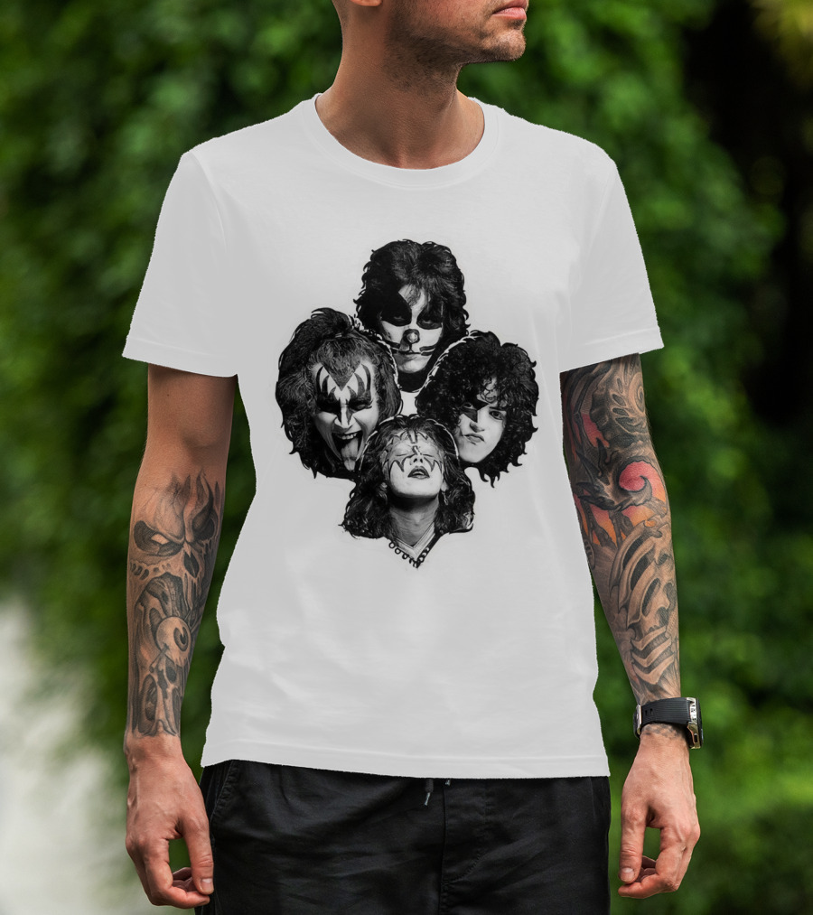 Kiss Band Iconic Makeup Memes Faces Compilation T-Shirt