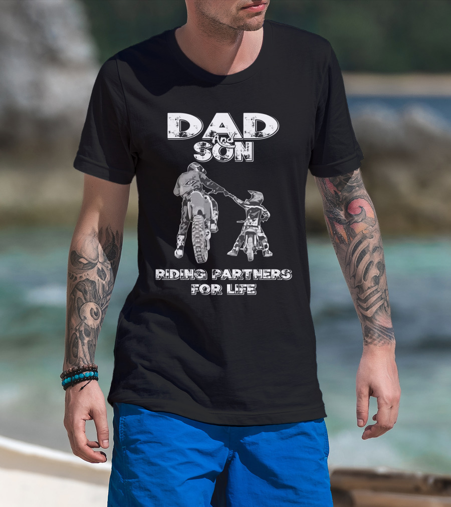 Dad And Son Riding Partners For Life T-Shirt