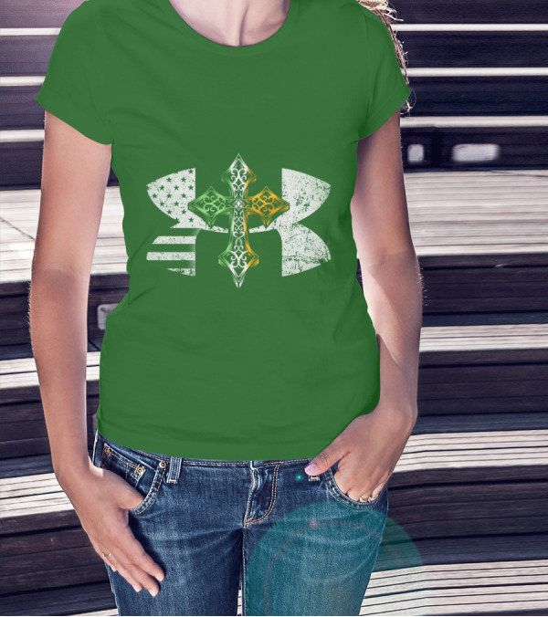 Under Armour Celtic Cross USA Flag T-Shirt