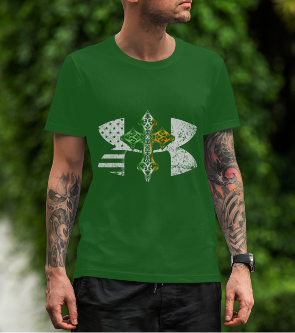 Under Armour Celtic Cross USA Flag T-Shirt