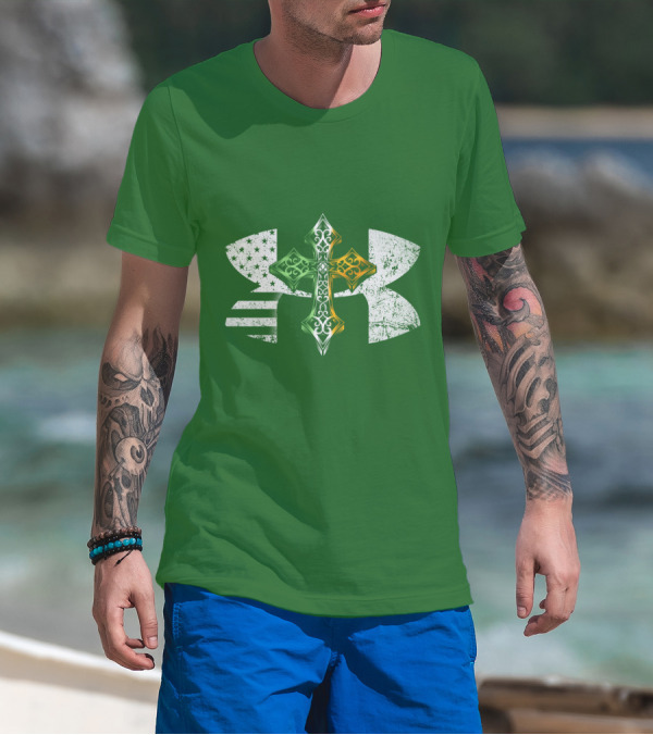 Under Armour Celtic Cross USA Flag T-Shirt