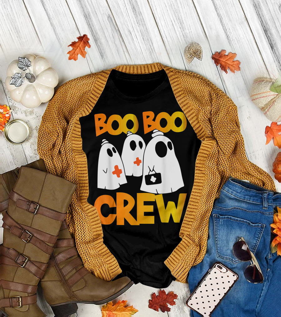 Boo Boo Crew Nurse Ghost Halloween T-Shirt