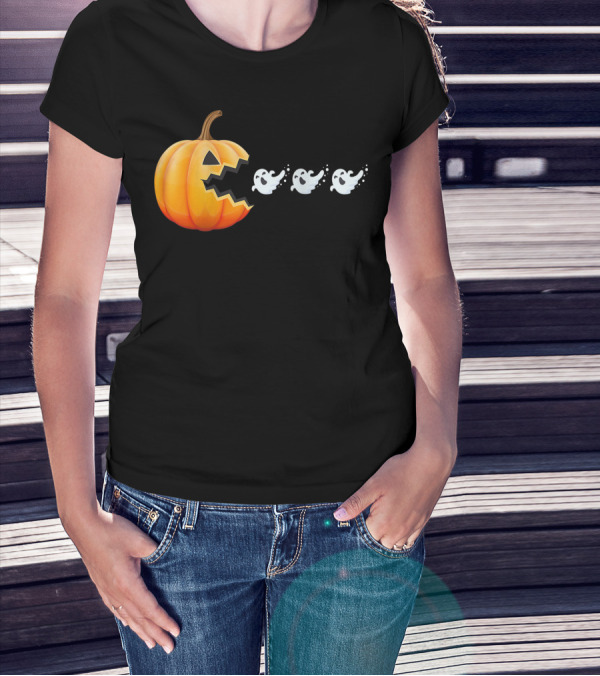 Funny Pumpkin Eating Ghosts Halloween Best T-Shirt