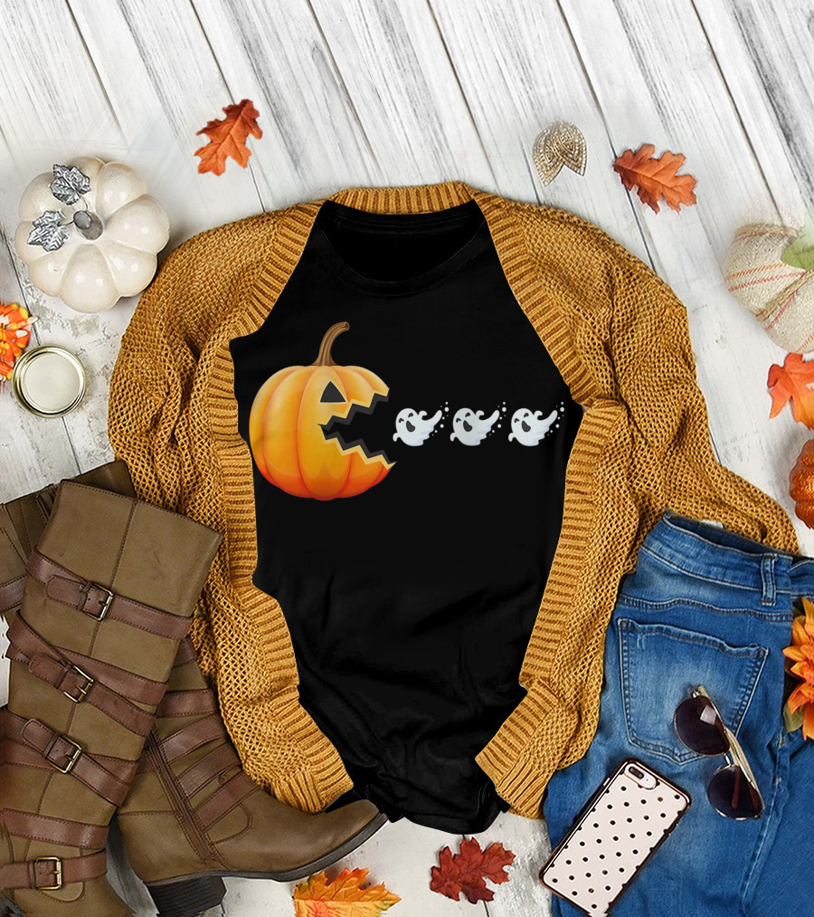 Funny Pumpkin Eating Ghosts Halloween Best T-Shirt