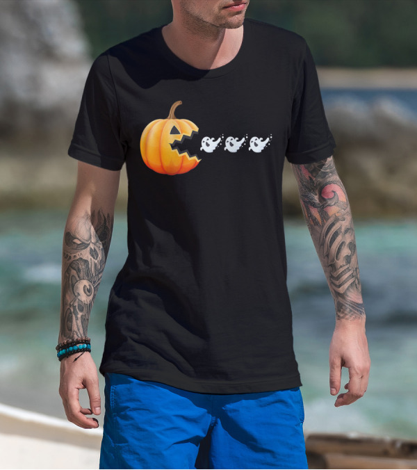 Funny Pumpkin Eating Ghosts Halloween Best T-Shirt
