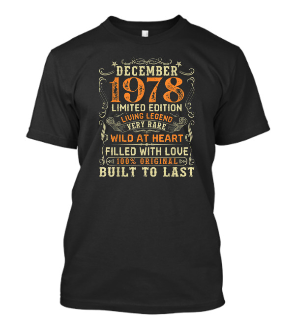 December 1978 Living Legend Very Rare Wild At Heart Built To Last T-Shirt