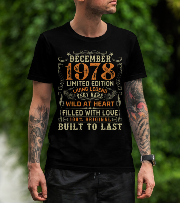 December 1978 Living Legend Very Rare Wild At Heart Built To Last T-Shirt