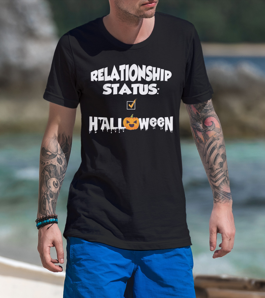 Relationship Status Halloween Pumpkin Checkmark T-Shirt