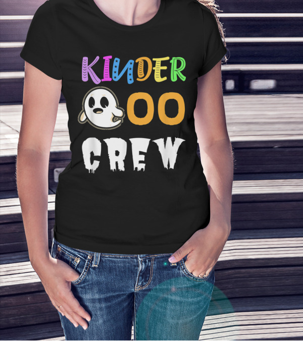 Kinder Boo Crew Halloween Kindergarten Teacher T-Shirt