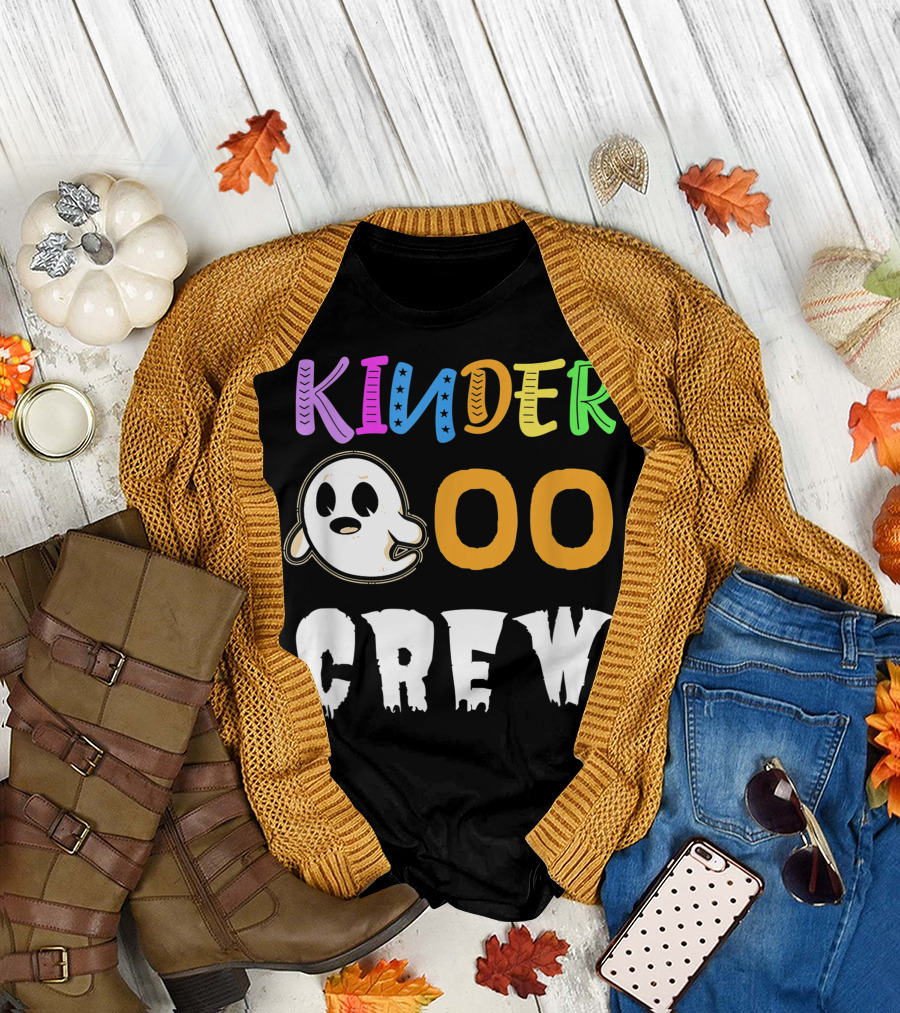 Kinder Boo Crew Halloween Kindergarten Teacher T-Shirt