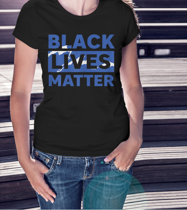 Black Lives Matter Blue White Wave Foamposite One Best T-Shirt