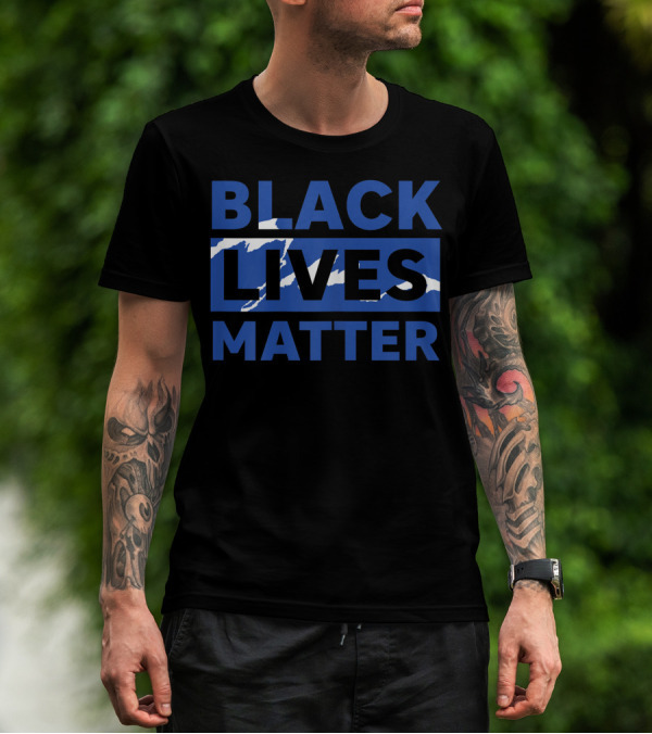 Black Lives Matter Blue White Wave Foamposite One Best T-Shirt