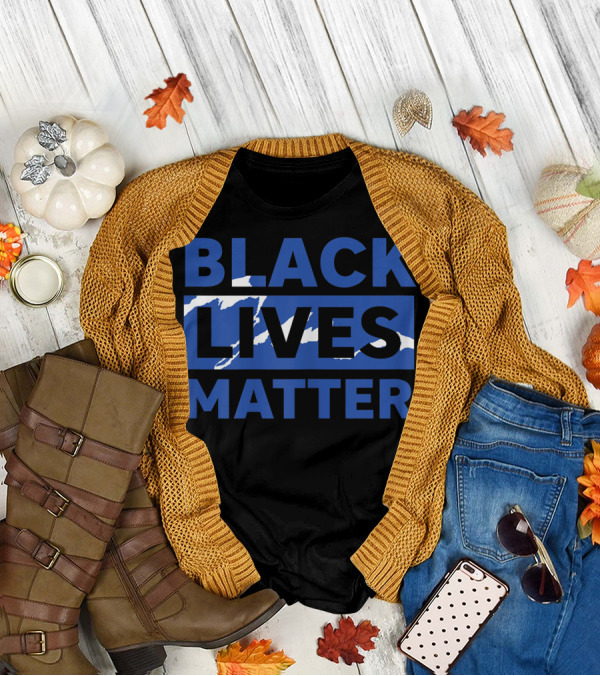 Black Lives Matter Blue White Wave Foamposite One Best T-Shirt