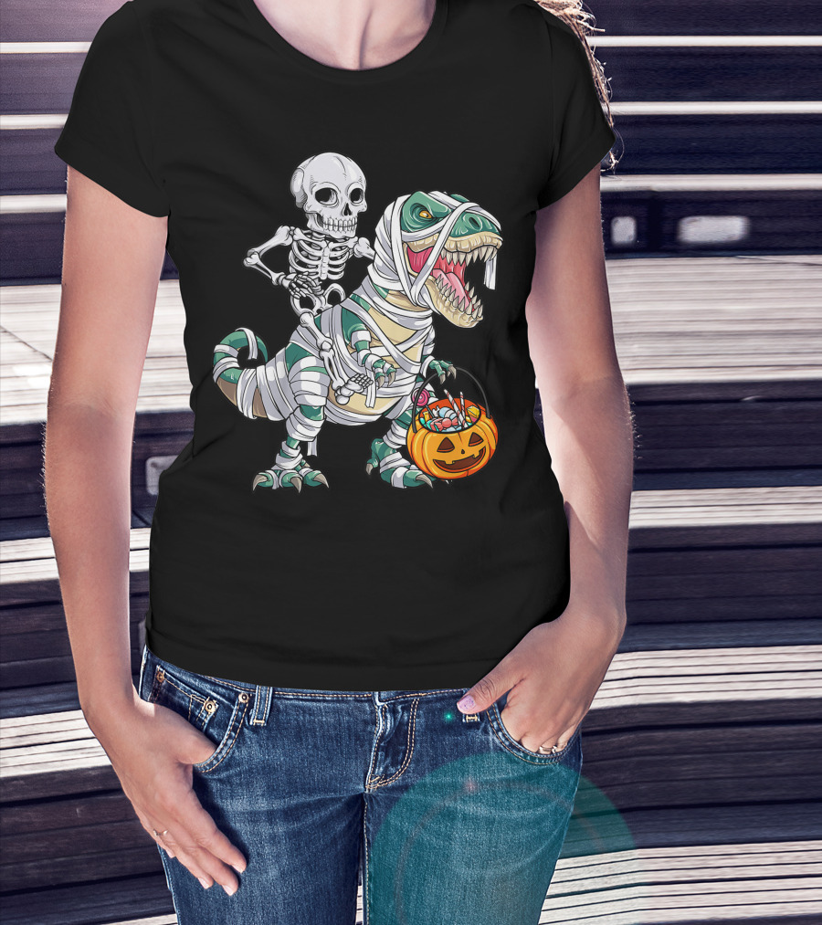 Skeleton Mummy Dinosaur Rex Halloween Best T-Shirt