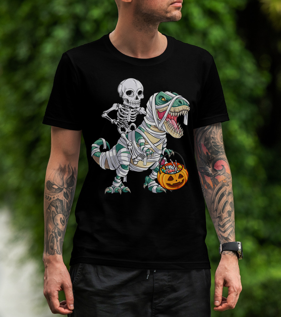 Skeleton Mummy Dinosaur Rex Halloween Best T-Shirt