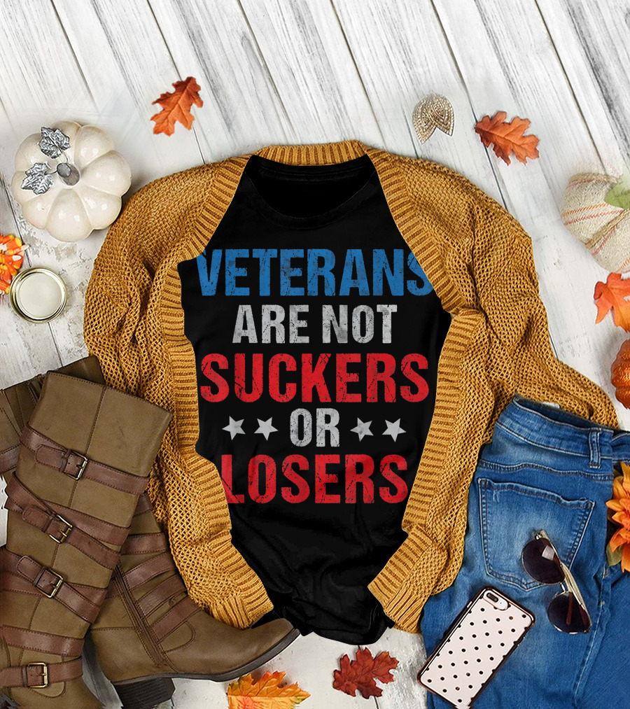 Veterans Are Not Suckers Or Losers Stars Vote Out Trump Basic T-Shirt