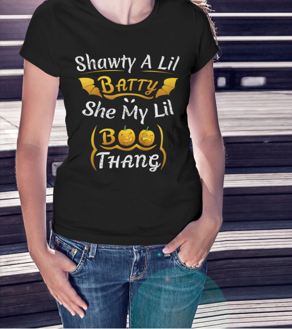 Shawty A Lil Batty She My Lil Boo Thang Pumpkin Halloween T-Shirt