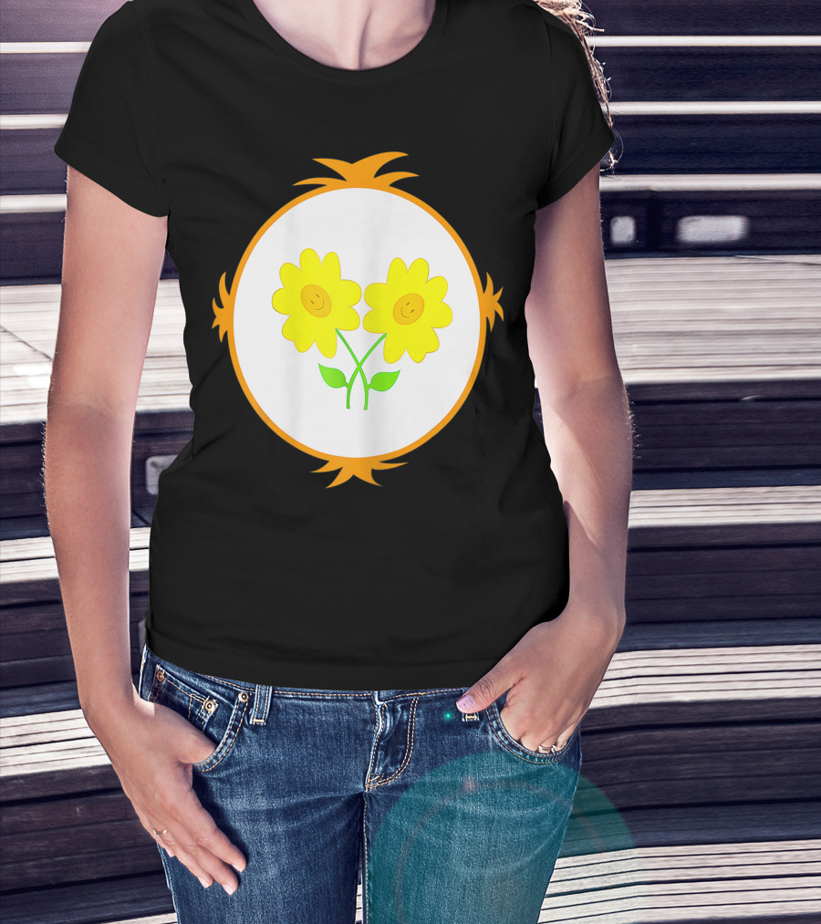 I Care Funny Halloween Bear Costume Best Friend Smiling Flowers T-Shirt