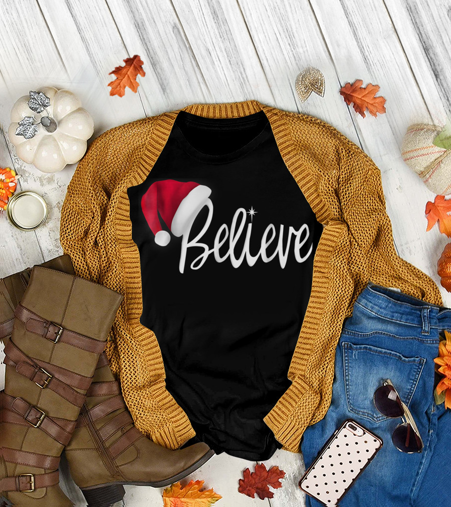 Believe in Santa Claus Christmas Hat T-Shirt