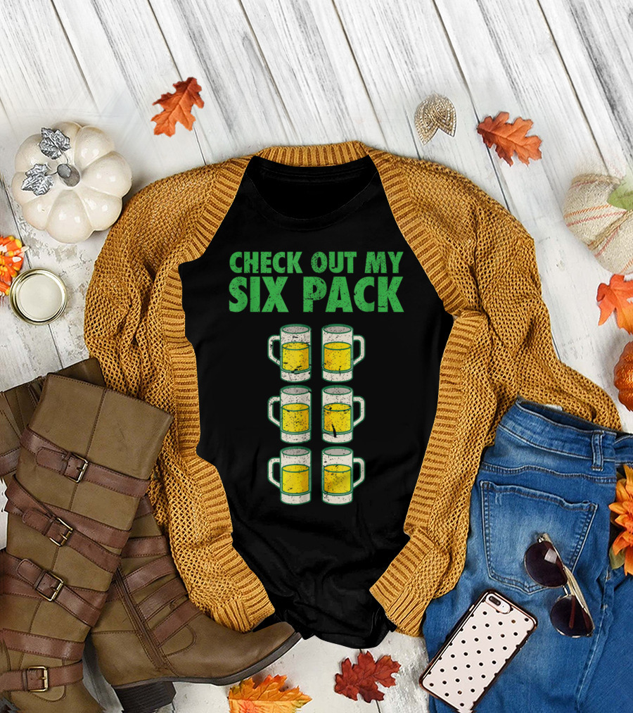Check Out My Six Pack Beer Mugs Funny Oktoberfest T-Shirt