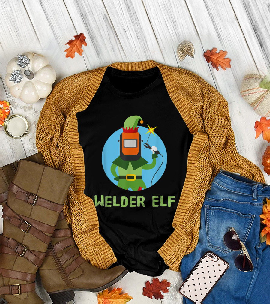 Welder Elf Christmas Welding Humor Festive Holiday T-Shirt