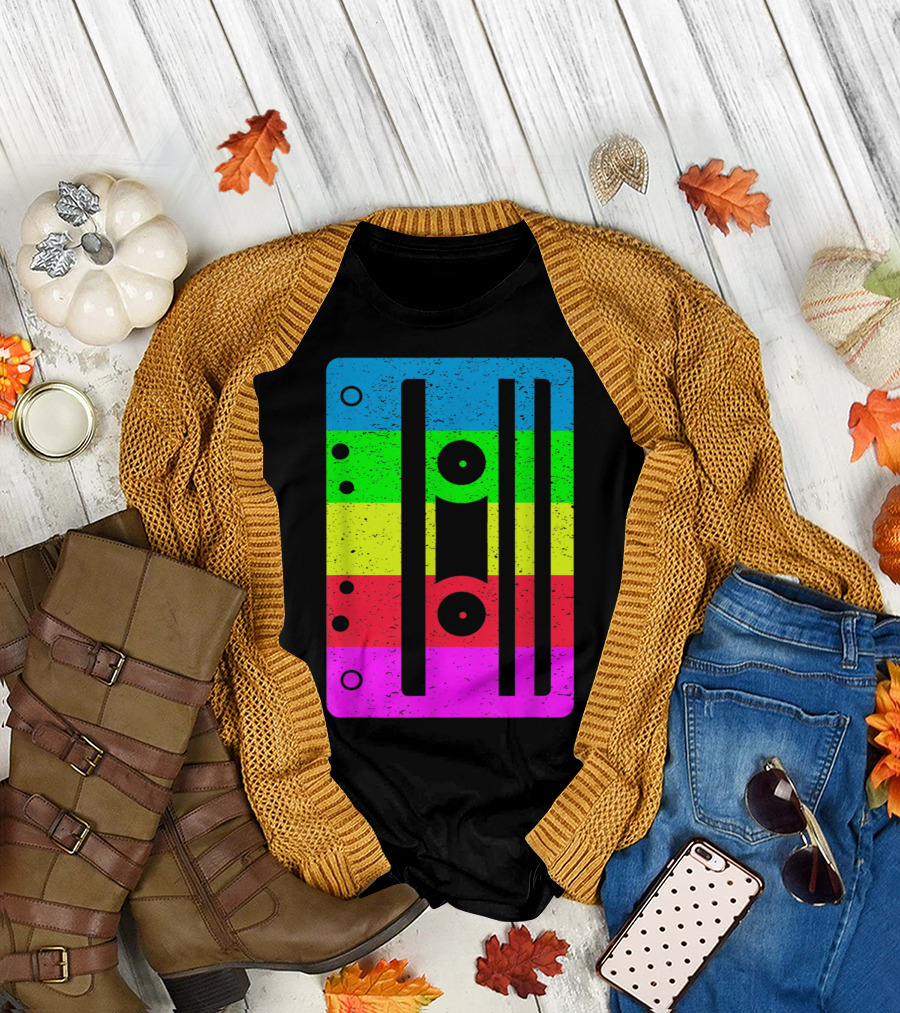 Retro Rainbow Cassette Tape Love T-Shirt