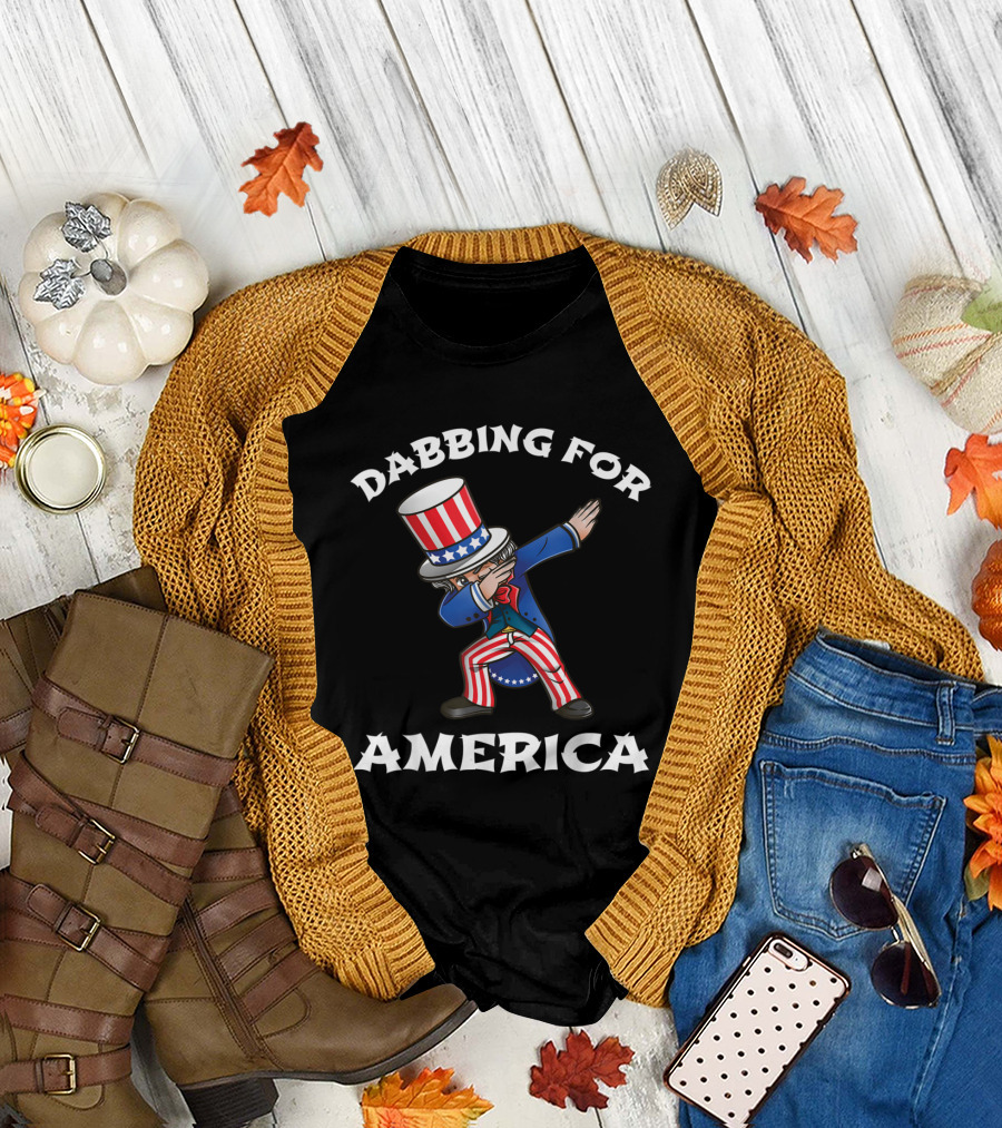 4th Of July Kids Dabbing For America Uncle Sam T-Shirt