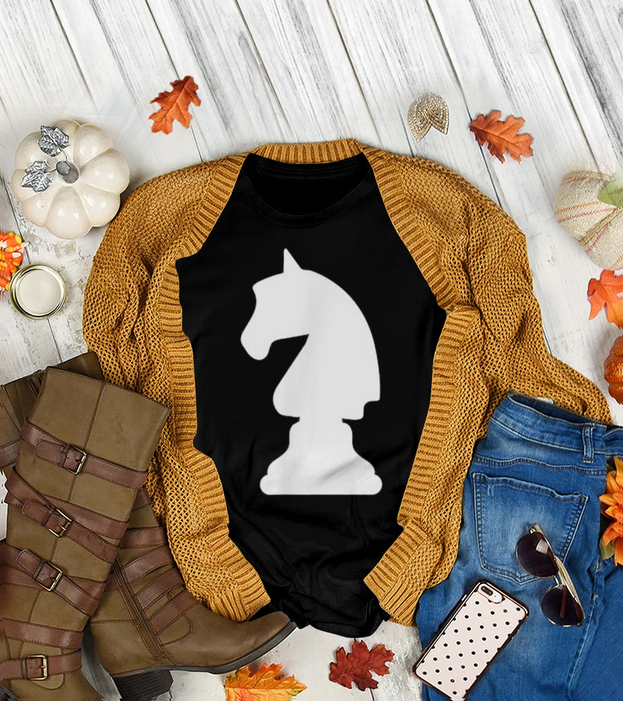 Knight Chess Piece Symbol Chessboard Fit Strategy T-Shirt