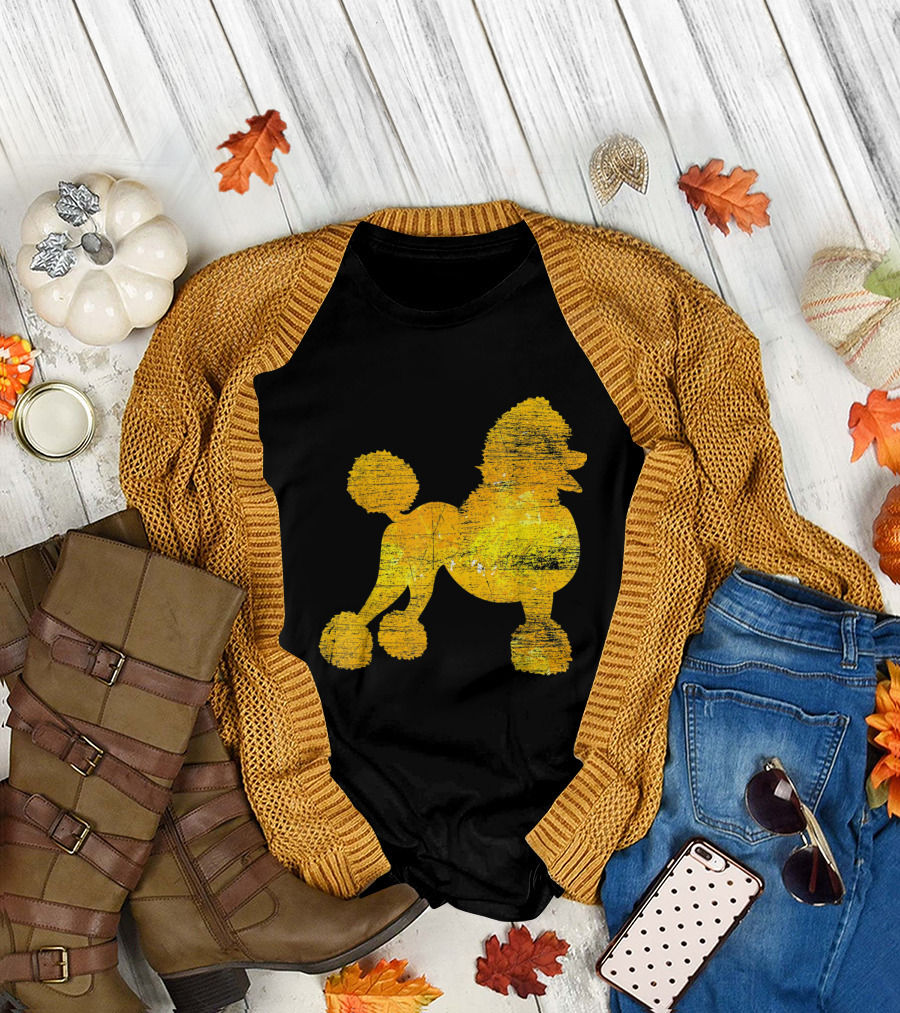 Yellow Poodle Silhouette for Dog Breeder Idea and Animal Lover T-Shirt