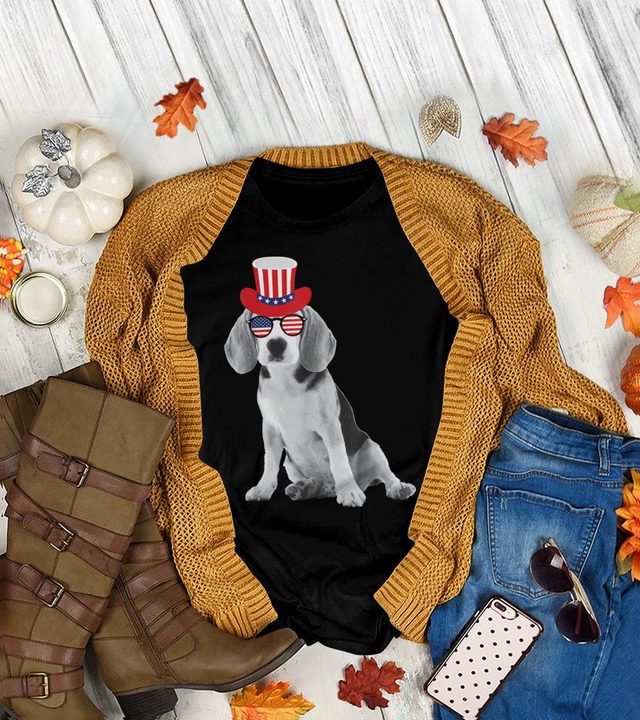Patriotic Beagle Fourth of July Dog Lovers T-Shirt