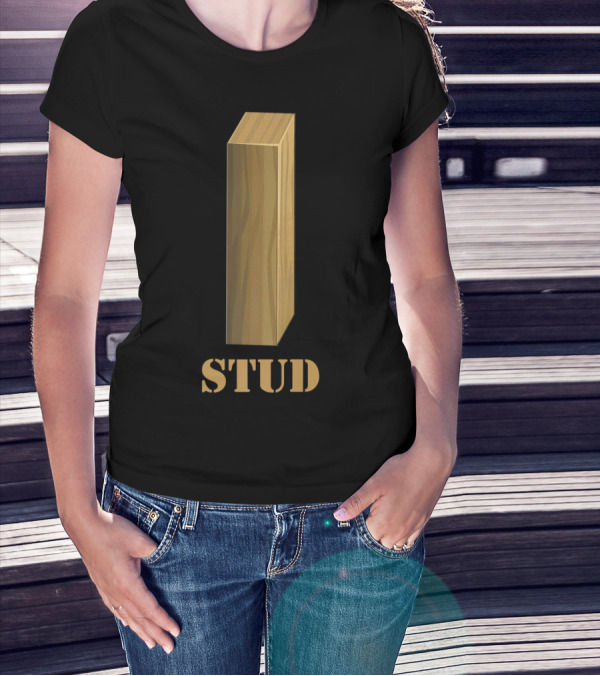 Stud Block Hot Guy Funny Construction Worker T-Shirt