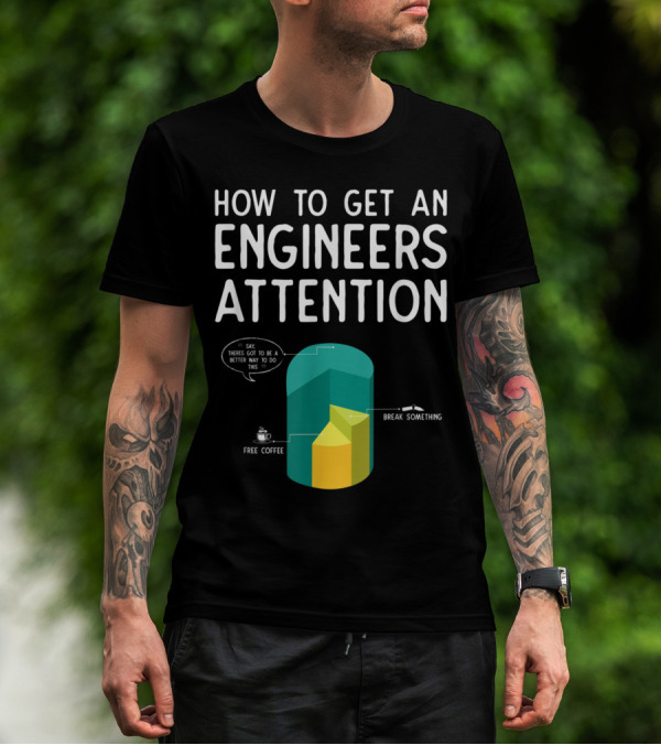 How To Get An Engineers Attention Chart With Break Something And Free Coffee T-Shirt