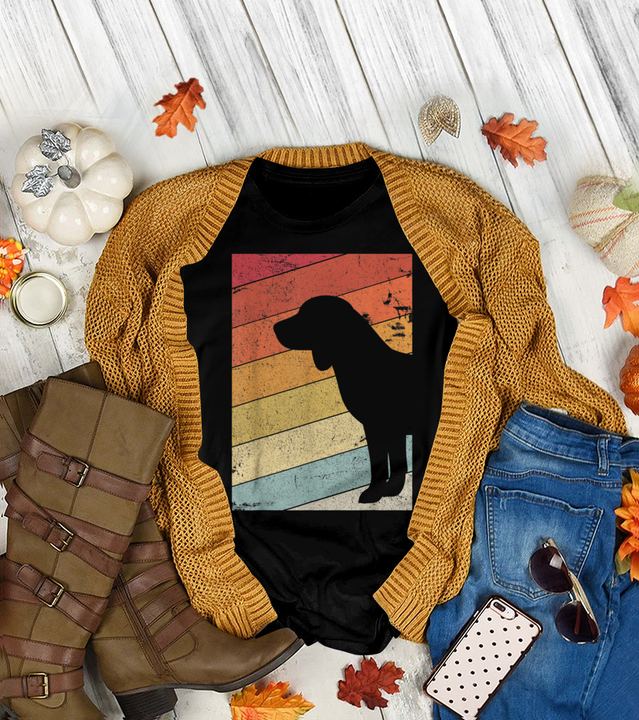 Vintage Beagle Silhouette Retro Rainbow Beagle Style nbwHn T-Shirt