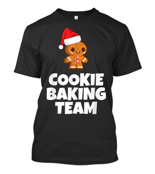 Cookie Baking Team Gingerbread And Santa Hat Holiday Charm T-Shirt