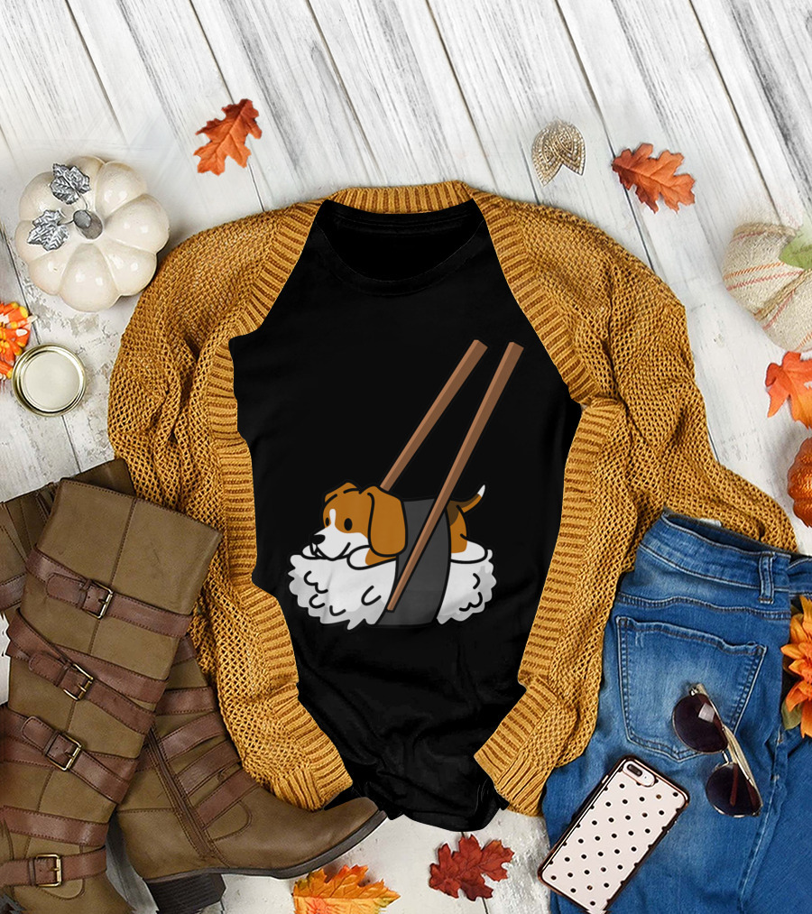 Beagle Sushi Roll Humor with Cute Dog T-Shirt