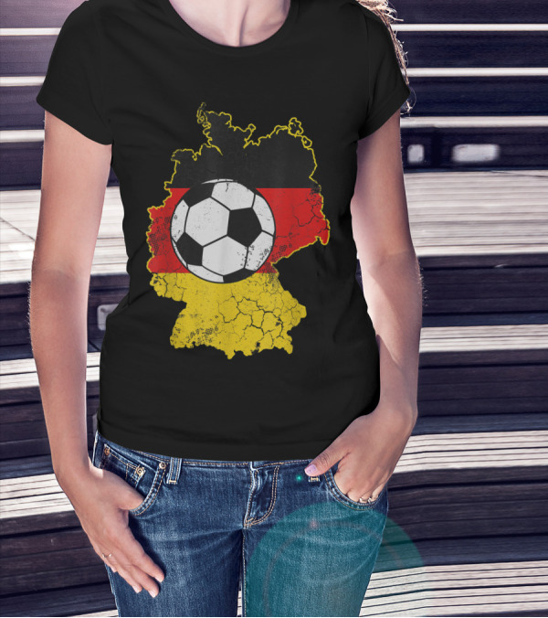 German Flag Soccer Football Map Of Germany T-Shirt