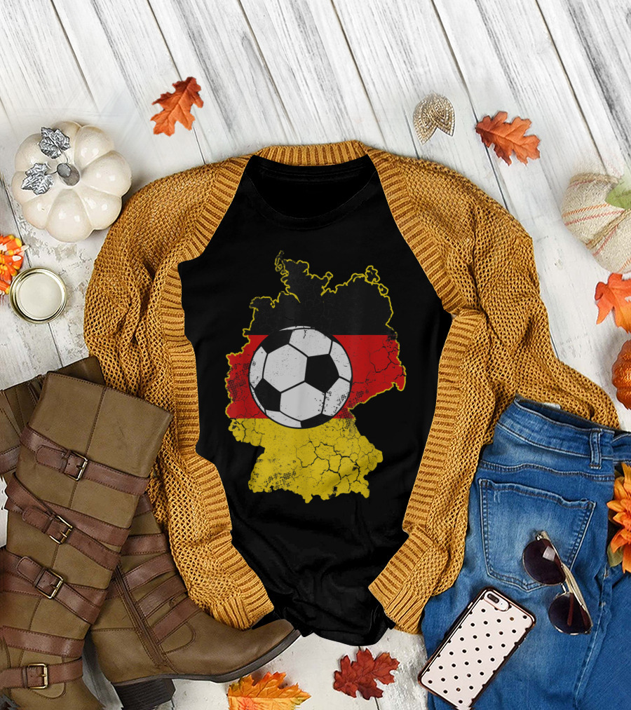 German Flag Soccer Football Map of Germany T-Shirt