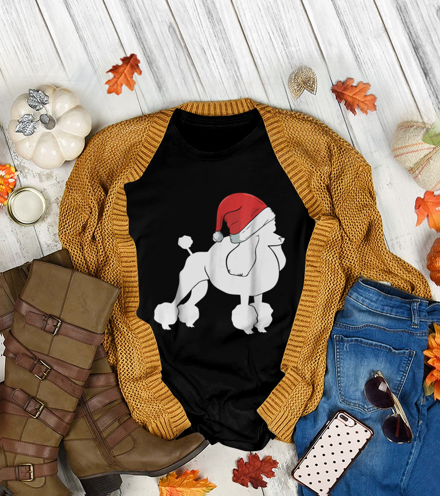 Poodle Wearing Santa Hat - Best Festive Holiday T-Shirt