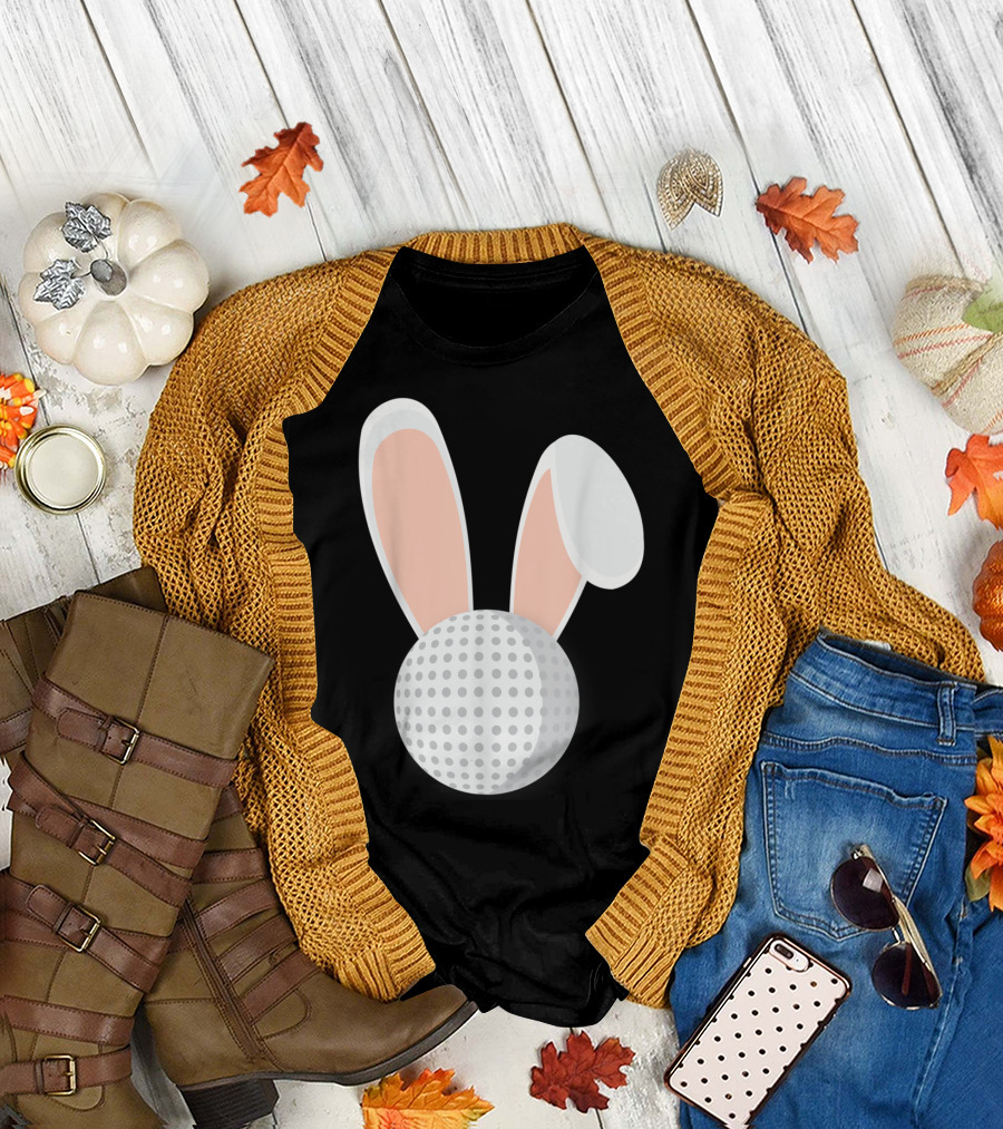 Easter Bunny Ears on Golf Ball Design Golfe T-Shirt