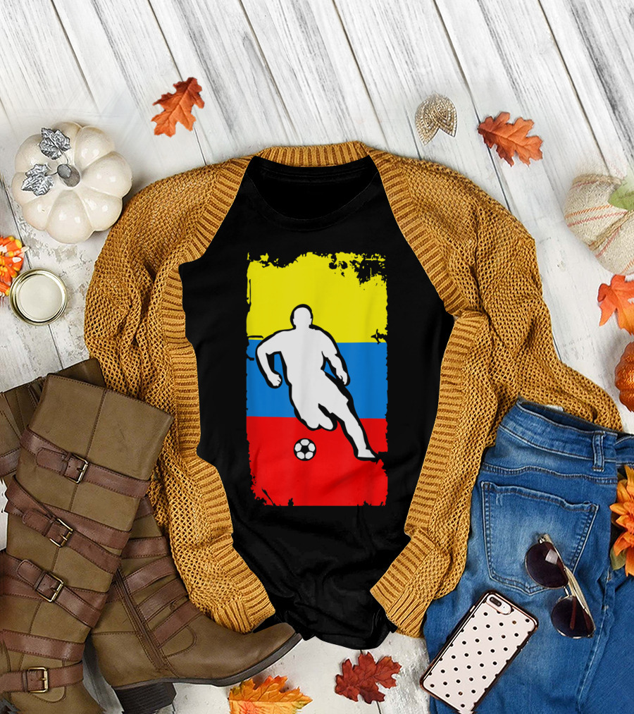 Colombia Soccer Jersey Colombian Flag Football T-Shirt