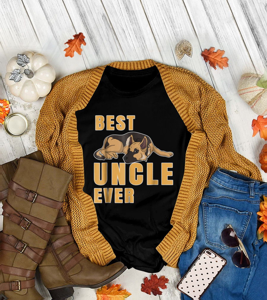 Best Uncle Ever German Shepherd Lying Down T-Shirt