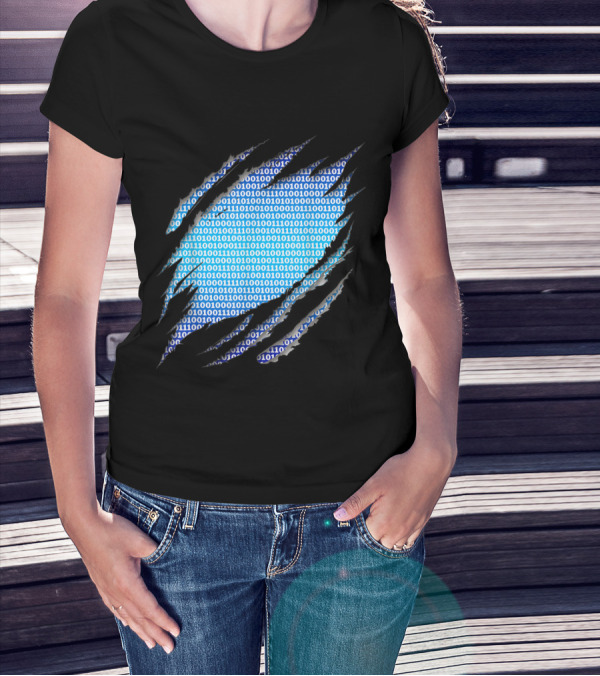 Binary Code Scratch Matrix Computer Engineer Coding T-Shirt