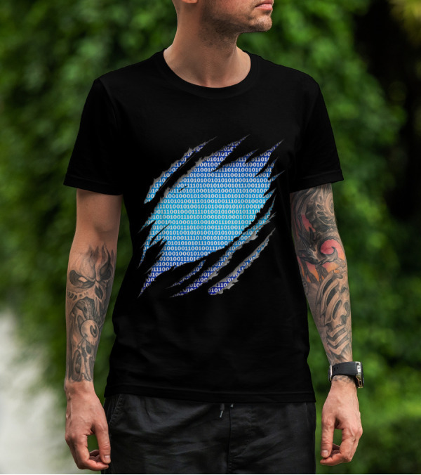 Binary Code Scratch Matrix Computer Engineer Coding T-Shirt