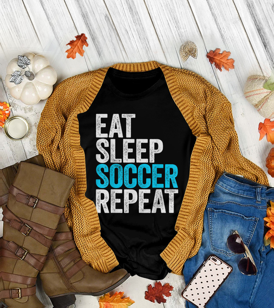 Eat Sleep Soccer Repeat Motivational Lifestyle Cycle T-Shirt