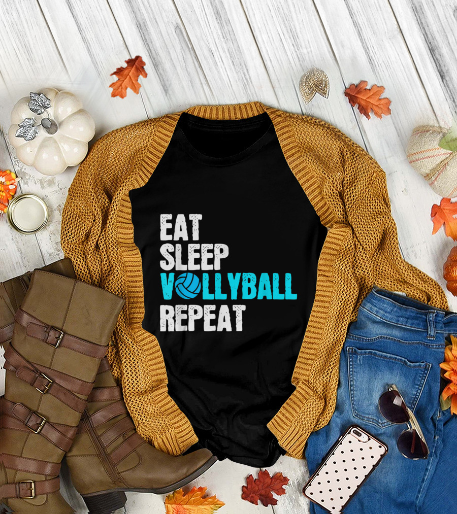 Eat Sleep Volleyball Repeat Voll with Volleyball T-Shirt